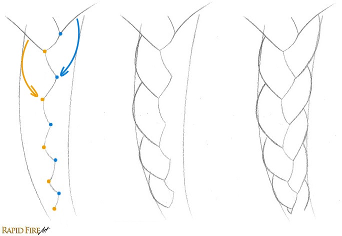 How to Draw Braids Step 4