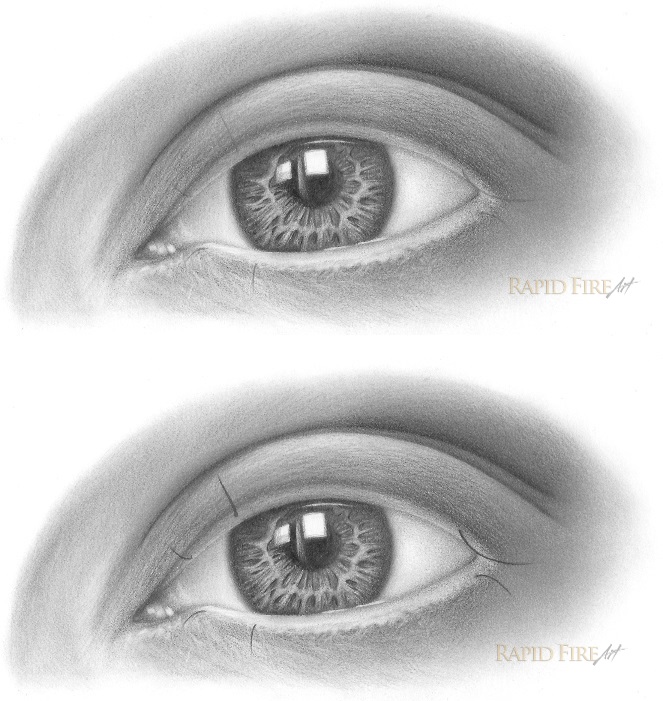how to draw eyelashes step 1