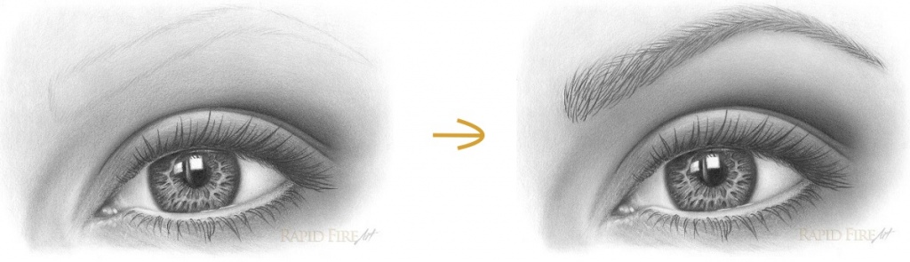 drawing technique shadow lining eyebrows