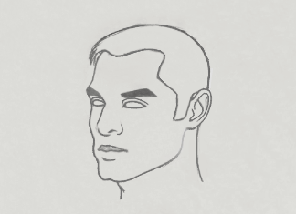 How to Draw a Face from 3 quarter view Loomis Method