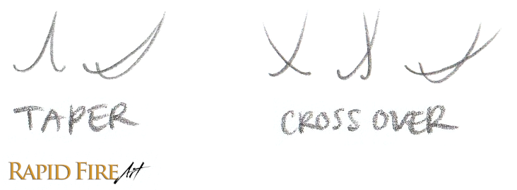 Taper and Crossover Eyelash Examples
